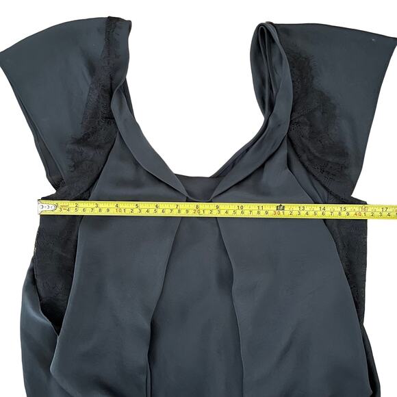 Vanessa Bruno Athe Lace Trim Shift Dress Women’s S Gray Layered Boho Chic Silky - Picture 8 of 9